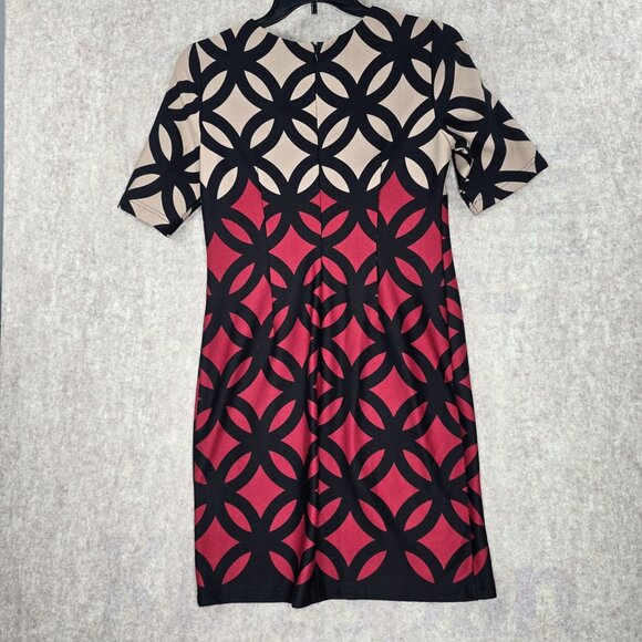 Dressbarn Womens Geometric Circle Print Shift Dress Size 8 - Picture 2 of 9